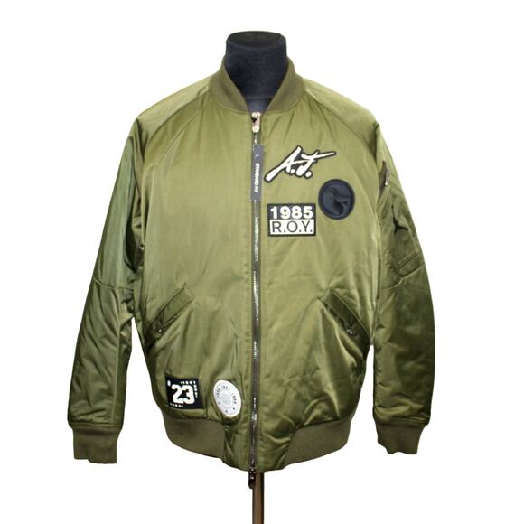 E0 NEW NIKE Air Jordan Goat Greatest J-1 Bomber Olive Jacket AV5998-395 Sz L - Picture 1 of 6